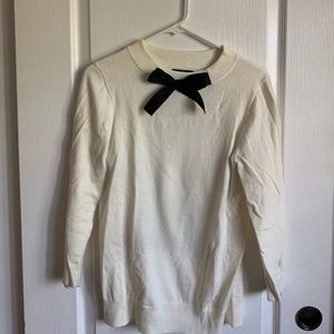 J.Crew Cream Bow Tie Sweater